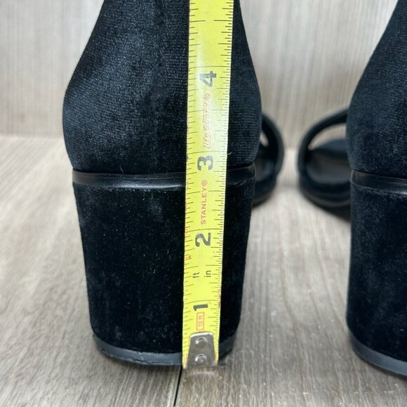Bernardo Blythe Sandals Womens 10M Ankle Strap Chunky Heel Velvety suede Black - Picture 13 of 13